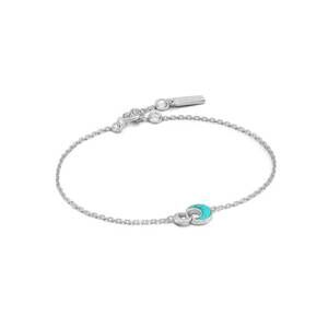 NEW ANIA HAIE women's tidal crescent link bracelet in turquoise